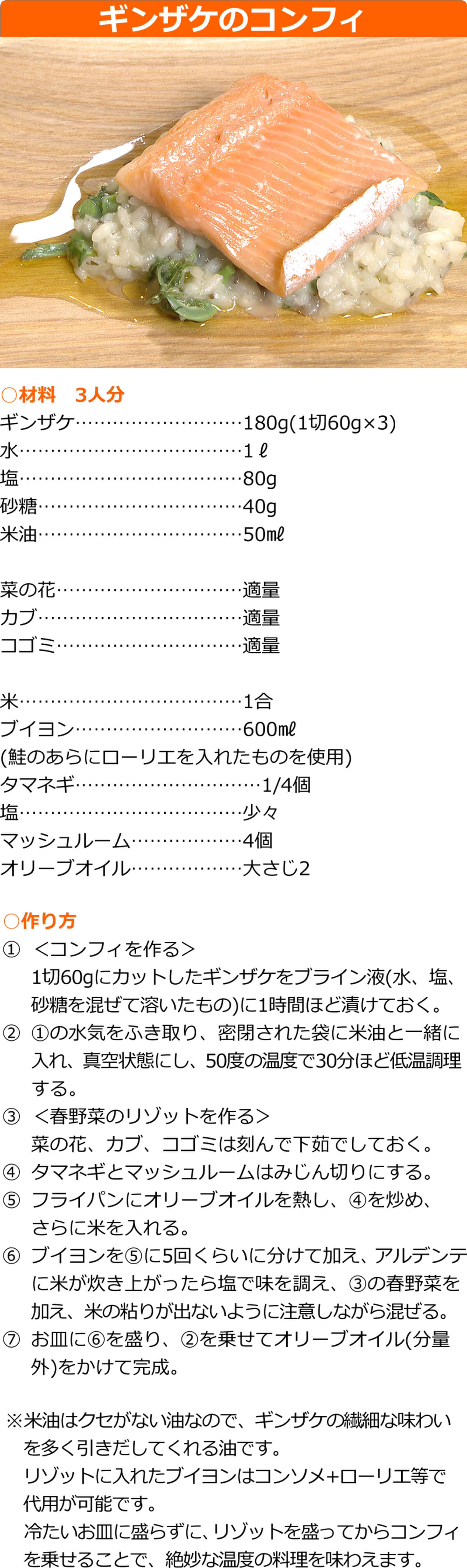 ギンザケのコンフィ