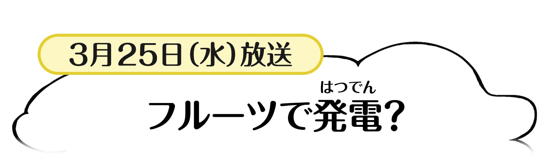 3月25日放送「フルーツで発電？」