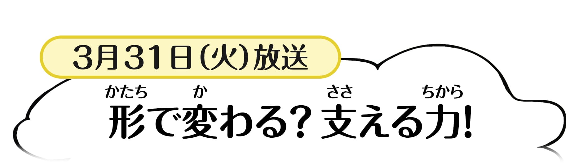 3月31日放送分「形で変わる？支える力！」