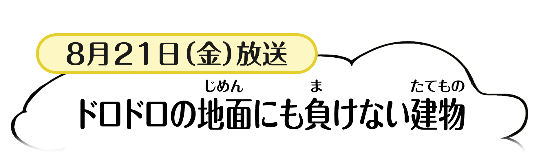 8月21日放送分「ドロドロの地面にも負けない建物」