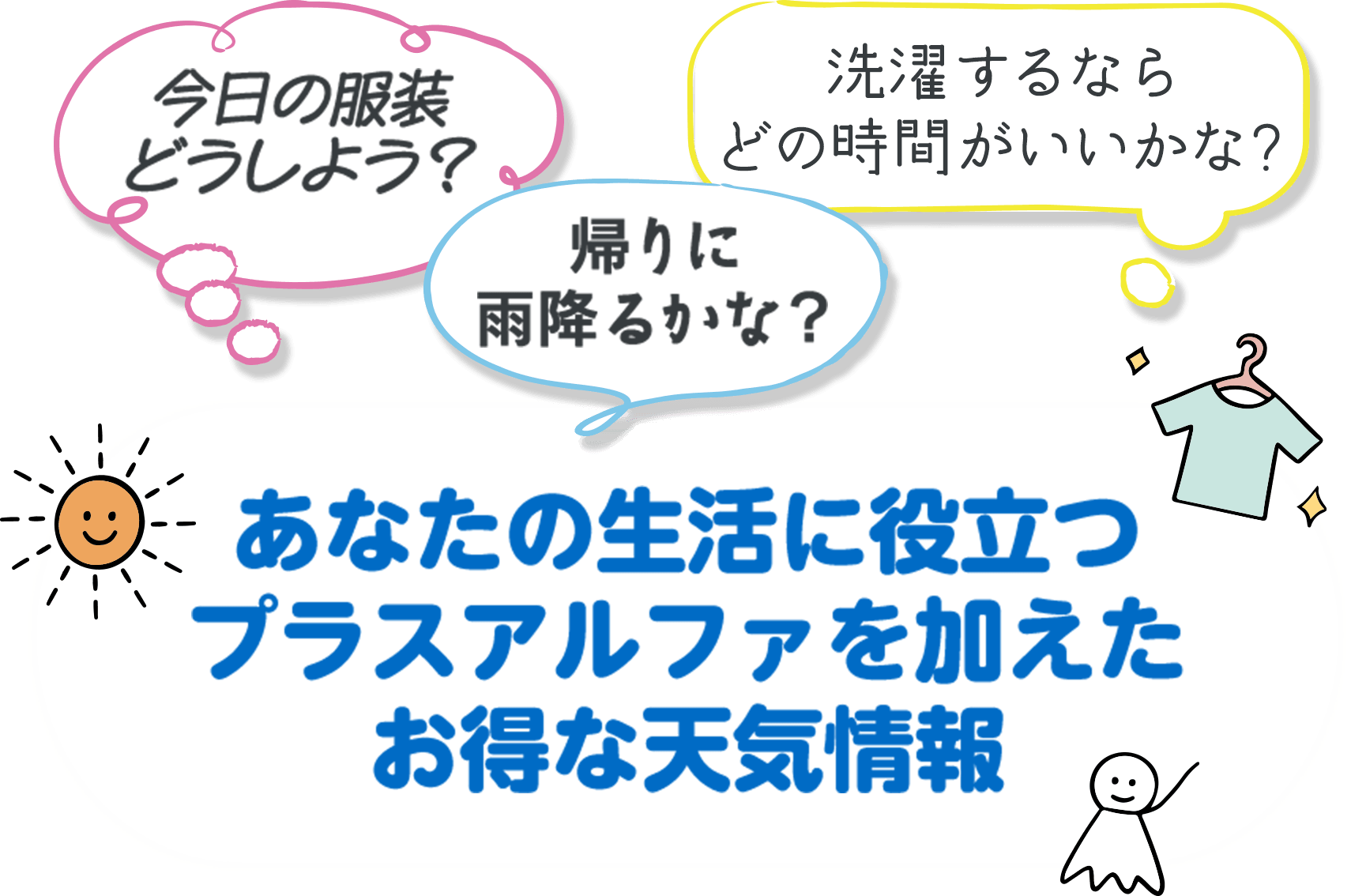 あなたの生活に役立つプラスアルファを加えたお得な天気情報