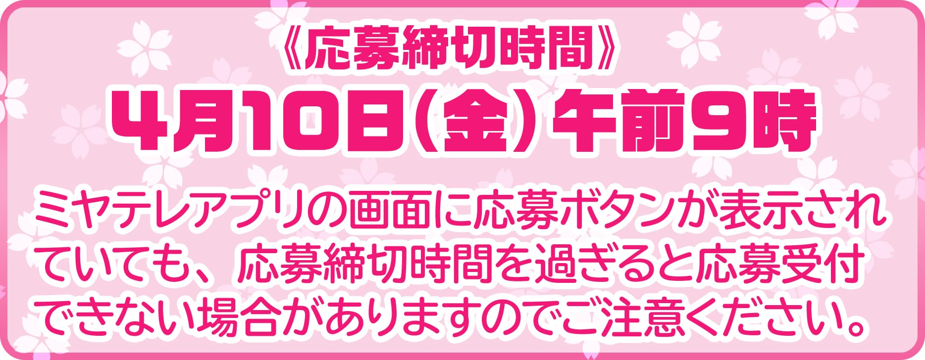 応募締め切り